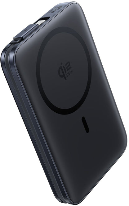 Baseus PicoGo AM61 Wireless External Battery, 10000mAh, 45W, PD + FQI, 1 x QI - 2 x USB-C, Black E0028V00