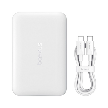 Zewnętrzna bateria bezprzewodowa Baseus EnerFill FM11 Ultra-Mini, 10000mAh, 22.5W, PD + FQI, 1 x QI - 1 x USB-C, Biała P1008210E213-00