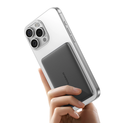 Zewnętrzna bateria bezprzewodowa Baseus PicoGo AM41, 5000mAh, 20W, PD + FQI, 1 x QI - 1 x USB-C, Czarna