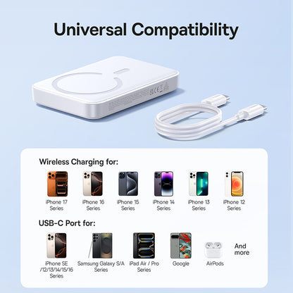 Bezprzewodowy powerbank Baseus EnerFill FM11, 10000mAh, 30W, PD + FQI, 1 x QI - 1 x USB-C, biały