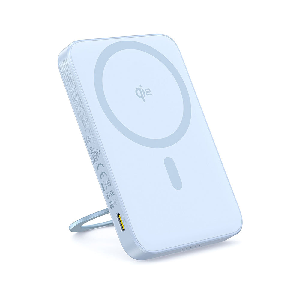 Zewnętrzna bateria bezprzewodowa Baseus PicoGo, 5000mAh, 20W, PD + FQI, 1 x QI - 1 x USB-C, Niebieska P10076800313-00