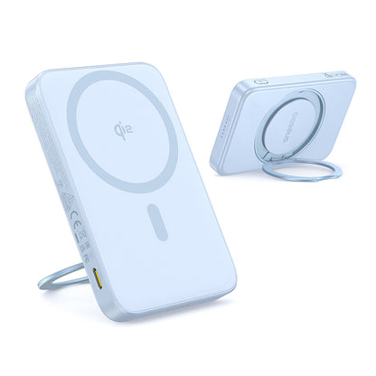 Zewnętrzna bateria bezprzewodowa Baseus PicoGo, 5000mAh, 20W, PD + FQI, 1 x QI - 1 x USB-C, Niebieska P10076800313-00