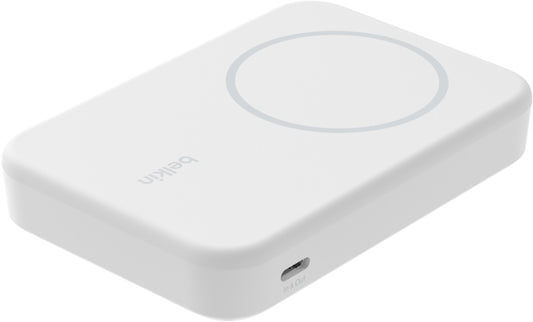 Bezprzewodowy powerbank Belkin BoostCharge Pro z podstawką, 8000mAh, 15W, FQI, 1 x QI - 1 x USB-C, biały BPD007btWH