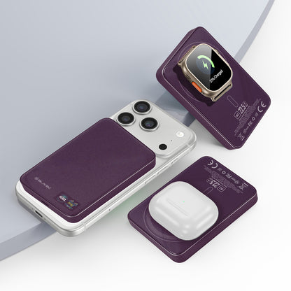 Blavec BJ-04 Slim Wireless Power Bank, 10000mAh, 22.5W, PD + FQI, 1 x QI - 1 x USB-C, Purple