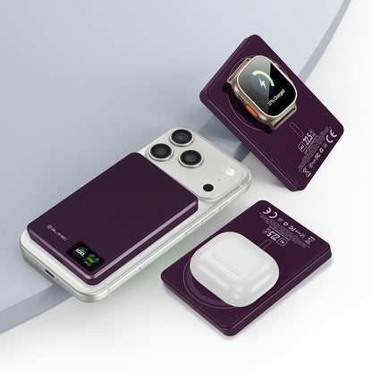 Blavec BJ-03 Slim Wireless Power Bank, 10000mAh, 22.5W, PD + FQI, 1 x QI - 1 x USB-C, Purple