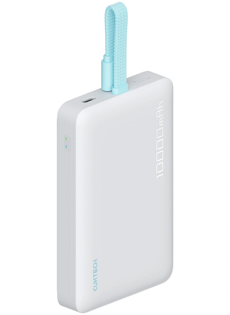 Bezprzewodowy powerbank Cuktech CP132ML, 10000mAh, 22,5W, PD + QI, 2 x USB-C, biały