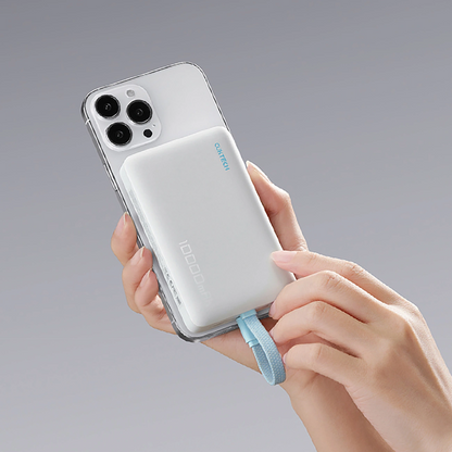 Bezprzewodowy powerbank Cuktech CP132ML, 10000mAh, 22,5W, PD + QI, 2 x USB-C, biały