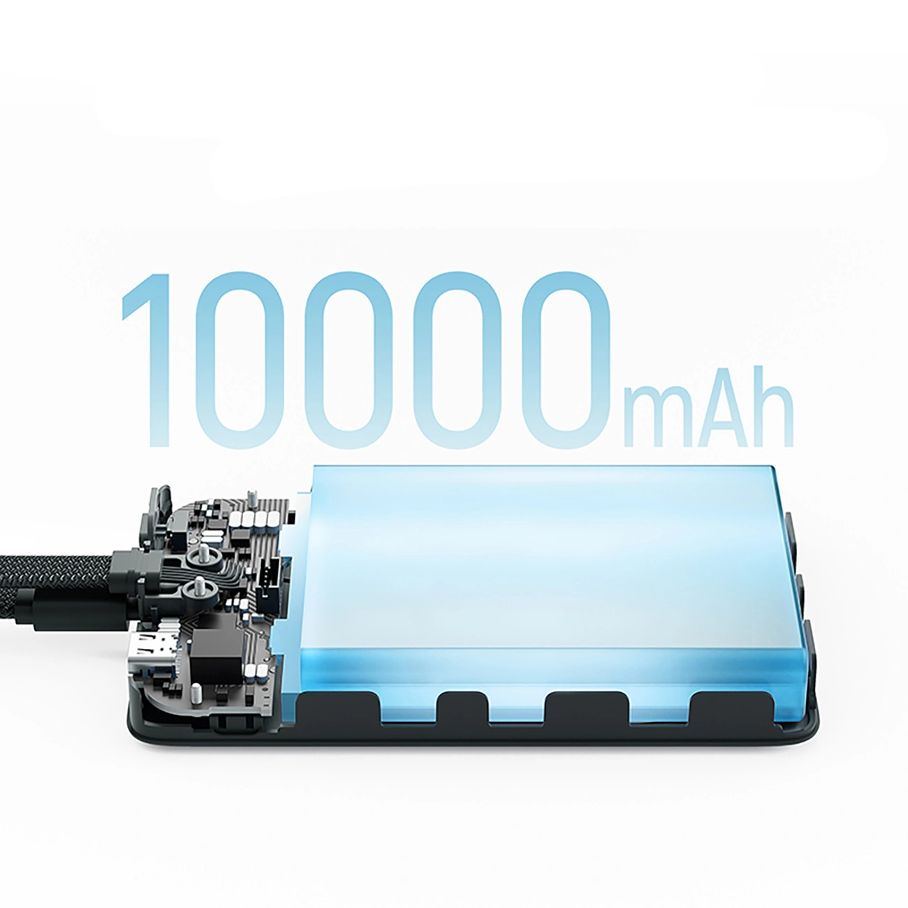Bezprzewodowy powerbank Cuktech CP132ML, 10000mAh, 22,5W, PD + QI, 2 x USB-C, biały