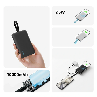 Bezprzewodowy powerbank Cuktech CP132ML, 10000mAh, 22,5W, PD + QI, 2 x USB-C, biały