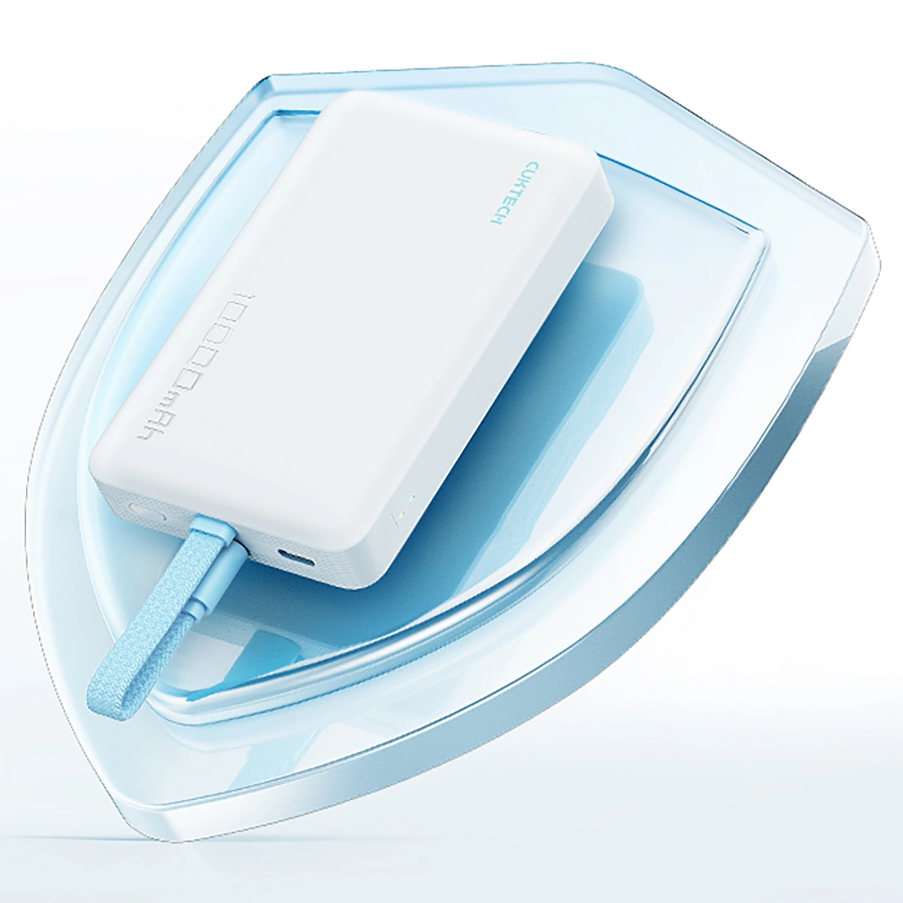 Bezprzewodowy powerbank Cuktech CP132ML, 10000mAh, 22,5W, PD + QI, 2 x USB-C, biały