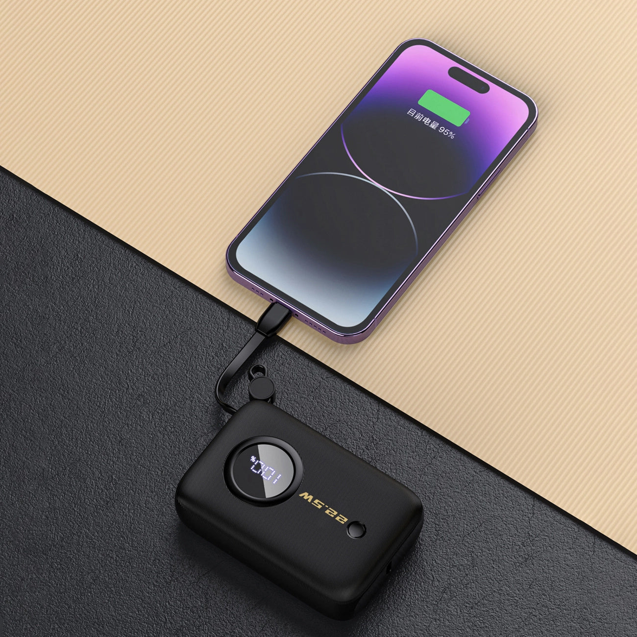 Zewnętrzna bateria Dudao K14, 10000mAh, 22.5W, QC + PD, 1 x Lightning - 1 x USB-A - 2 x USB-C, Czarna