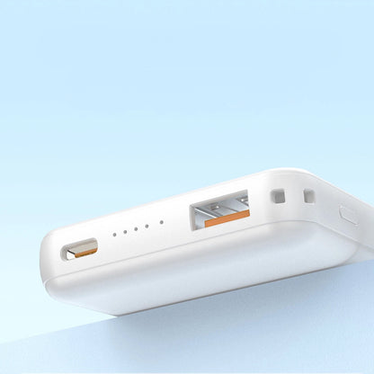 Zewnętrzna bateria bezprzewodowa Dudao K14S+, 10000mAh, 22.5W, QC + PD + FQI, 1 x QI - 1 x USB-A - 1 x USB-C, Biała