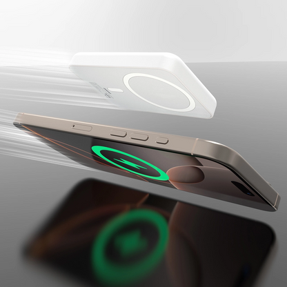 Zewnętrzna bateria bezprzewodowa Dudao K26s, 5000mAh, 20W, PD + FQI, 1 x QI - 1 x USB-C, Biała