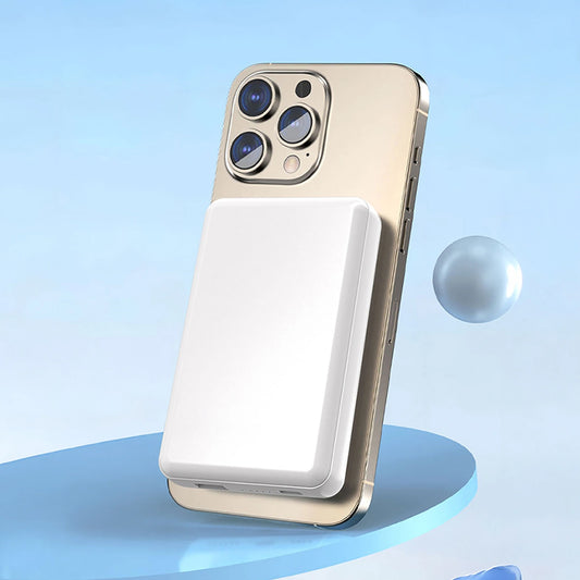 Bezprzewodowy powerbank Dudao K14S, 5000mAh, 20W, QC + PD + FQI, 1 x QI - 1 x USB-A - 1 x USB-C, biały