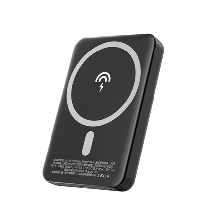 Bezprzewodowa bateria zewnętrzna Dudao K14S, 5000 mAh, 10 W, PD + QI, 1 x QI - 1 x USB-C, czarna