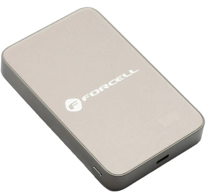 Zewnętrzna Bateria Bezprzewodowa Forcell F10K8, 10000mAh, 15W, PD + FQI, 1 x QI - 1 x USB-C, Złota