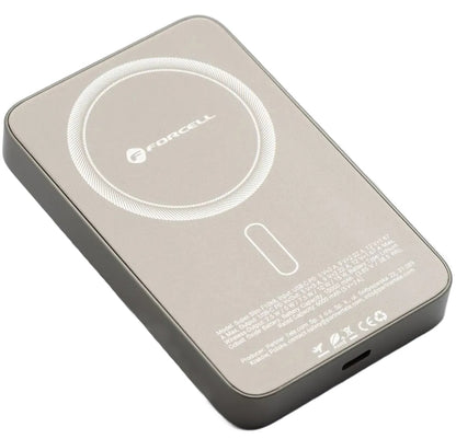 Zewnętrzna Bateria Bezprzewodowa Forcell F10K8, 10000mAh, 15W, PD + FQI, 1 x QI - 1 x USB-C, Złota
