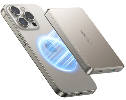 Bezprzewodowy powerbank Joyroom JR-PBM08 Pro, 10000mAh, 22.5W, PD + FQI, 1 x QI - 2 x USB-C, Beżowy