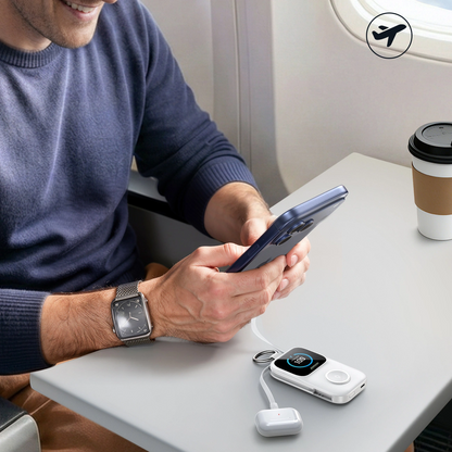 Bezprzewodowy powerbank Joyroom JR-W19, 5000mAh, 20W, QC + PD, 1 x Lightning - 1 x QI - 2 x USB-C, biały
