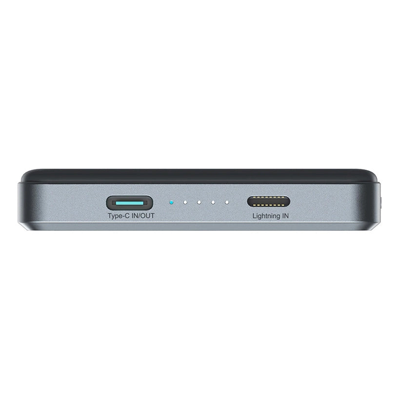 Zewnętrzna bateria bezprzewodowa Joyroom JR-PBM08 Pro, 10000mAh, 20W, PD + FQI, 1 x QI - 1 x USB-C, Szara