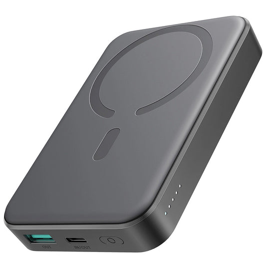 Zewnętrzna bateria bezprzewodowa Joyroom JR-W020, 10000mAh, 20W, QC + PD + FQI, 1 x QI - 1 x USB-A - 1 x USB-C, Czarna
