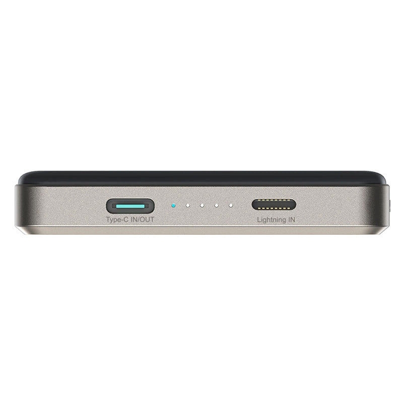 Zewnętrzna bateria bezprzewodowa Joyroom JR-PBM08 Pro, 10000mAh, 20W, PD + FQI, 1 x QI - 1 x USB-C, Beżowa
