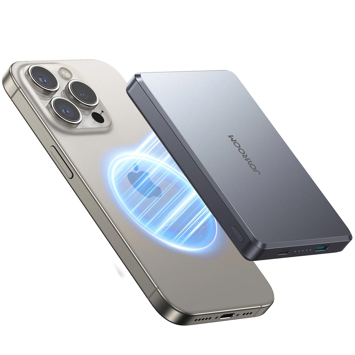 Zewnętrzna bateria bezprzewodowa Joyroom JR-PBM08 Pro, 10000mAh, 20W, PD + FQI, 1 x QI - 1 x USB-C, Szara