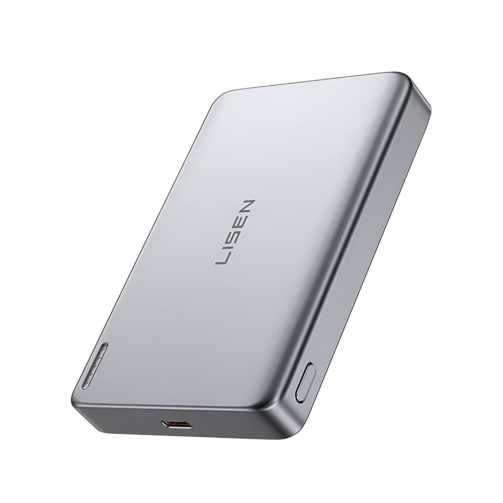 Bezprzewodowy powerbank Lisen L601 Pro, 10000mAh, 27W, PD + FQI, 1 x QI - 1 x USB-C, Szary YL0325100009