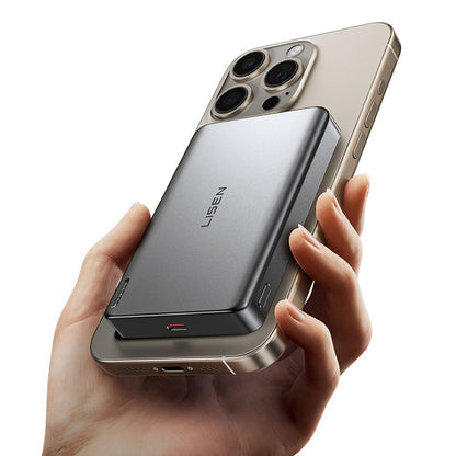 Bezprzewodowy powerbank Lisen L601 Pro, 10000mAh, 27W, PD + FQI, 1 x QI - 1 x USB-C, Szary YL0325100009
