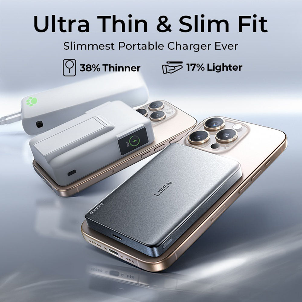 Bezprzewodowy powerbank Lisen L601 Pro, 10000mAh, 27W, PD + FQI, 1 x QI - 1 x USB-C, Szary YL0325100009