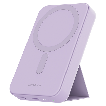 Zewnętrzna bateria bezprzewodowa Proove Hyperion, 10000mAh, 20W, PD + FQI, 1 x QI - 1 x USB-C, Fioletowa