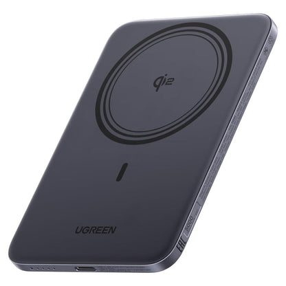 Bezprzewodowy powerbank UGREEN PB580 (75984B), 5000mAh, 15W, PD + FQI, 1 x QI - 1 x USB-C, Szary