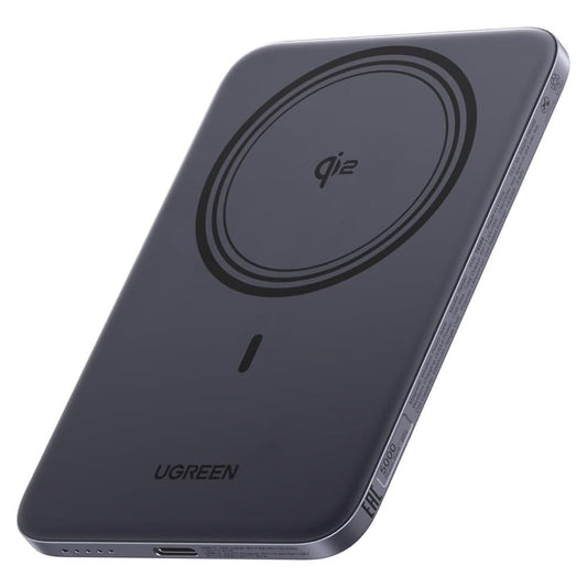 Bezprzewodowy powerbank UGREEN PB580 (75984B), 5000mAh, 20W, PD + FQI, 1 x QI - 1 x USB-C, Szary