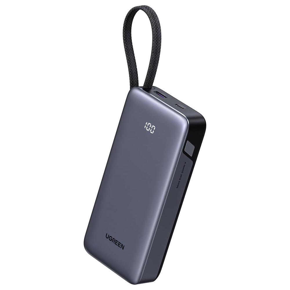 Zewnętrzna bateria UGREEN PB536 (55988B), 20000mAh, 45W, QC + PD, 1 x USB-A - 2 x USB-C, Szara