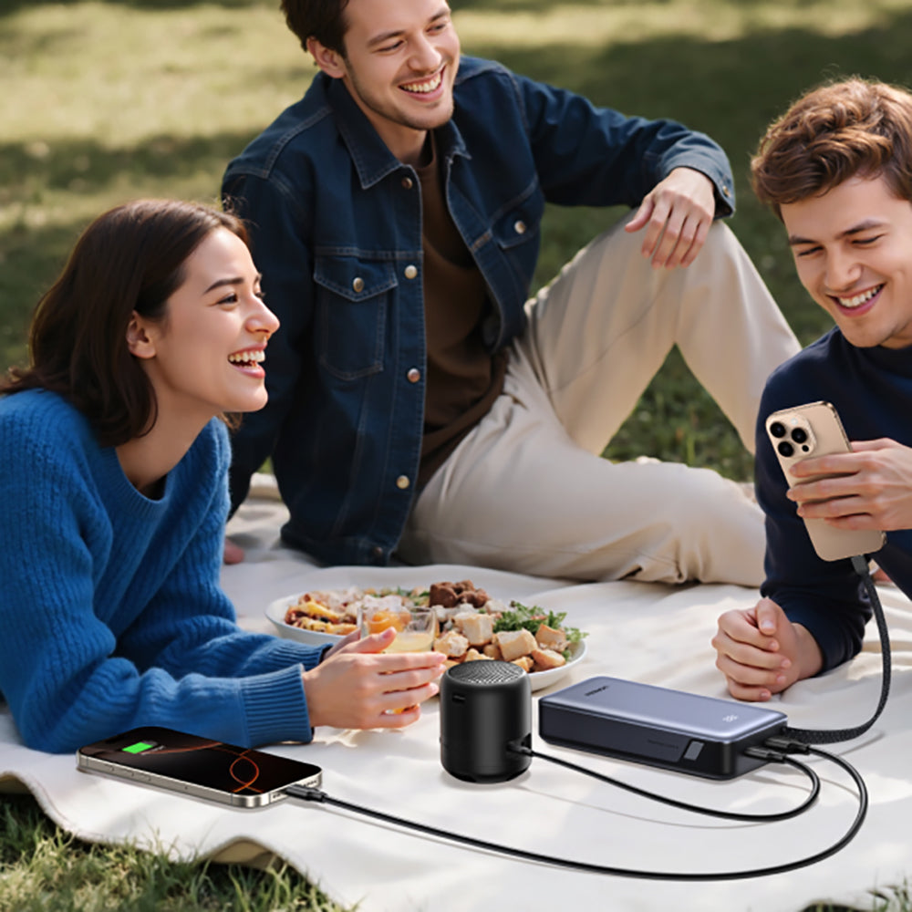 Zewnętrzna bateria UGREEN PB536 (55988B), 20000mAh, 45W, QC + PD, 1 x USB-A - 2 x USB-C, Szara