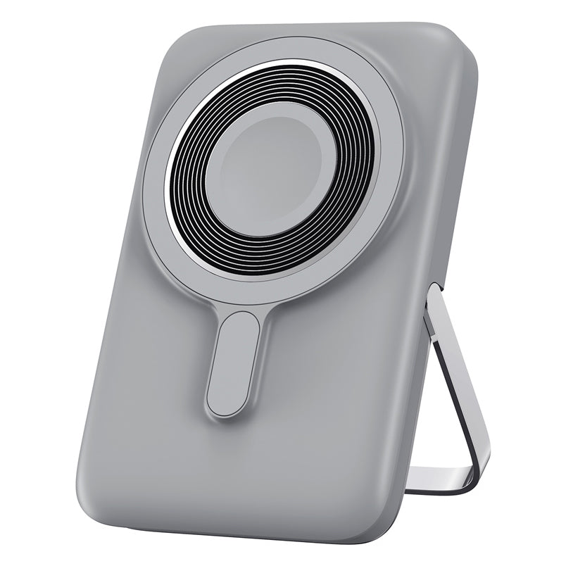 Zewnętrzna bateria bezprzewodowa WiWu Wi-P018, 10000mAh, 20W, PD + FQI, 1 x QI - 1 x USB-C, Szara