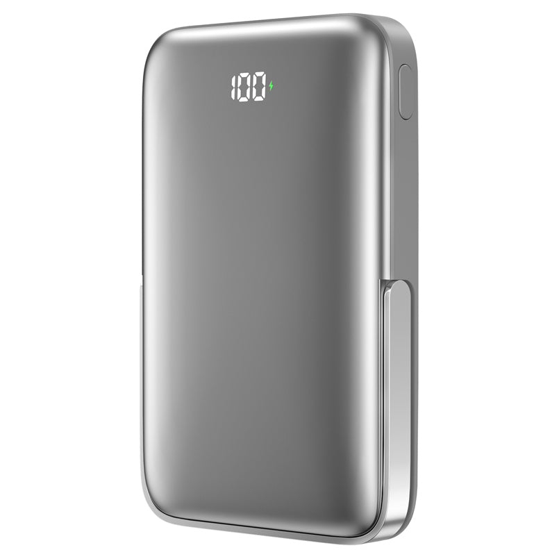 Zewnętrzna bateria bezprzewodowa WiWu Wi-P018, 10000mAh, 20W, PD + FQI, 1 x QI - 1 x USB-C, Szara