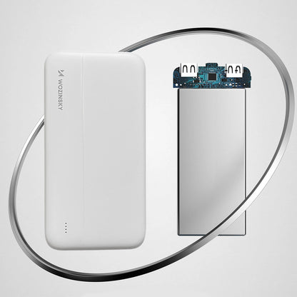 External Battery WZK WPBWE1, 10000mAh, 10W, 2 x USB-A, White