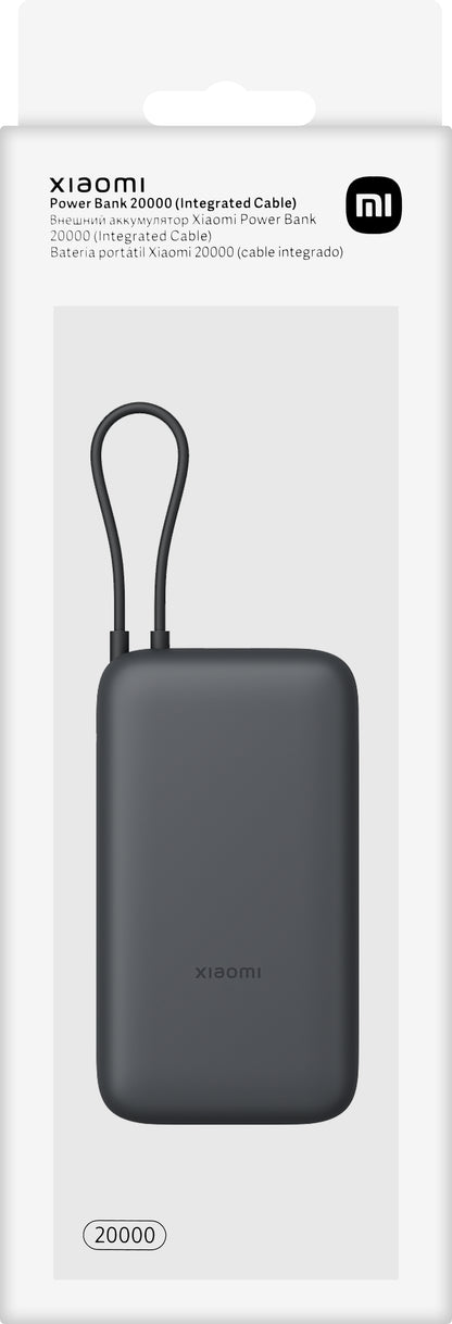 Zewnętrzna bateria Xiaomi, 20000mAh, 22.5W, QC + PD, 1 x USB-A - 2 x USB-C, Szara BHR9740GL