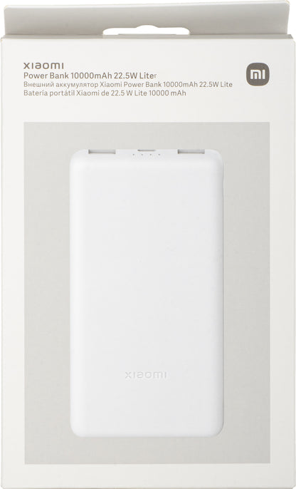 Zewnętrzna bateria Xiaomi Lite, 10000mAh, 22.5W, QC + PD, 1 x USB-C - 2 x USB-A, Biała BHR9350GL