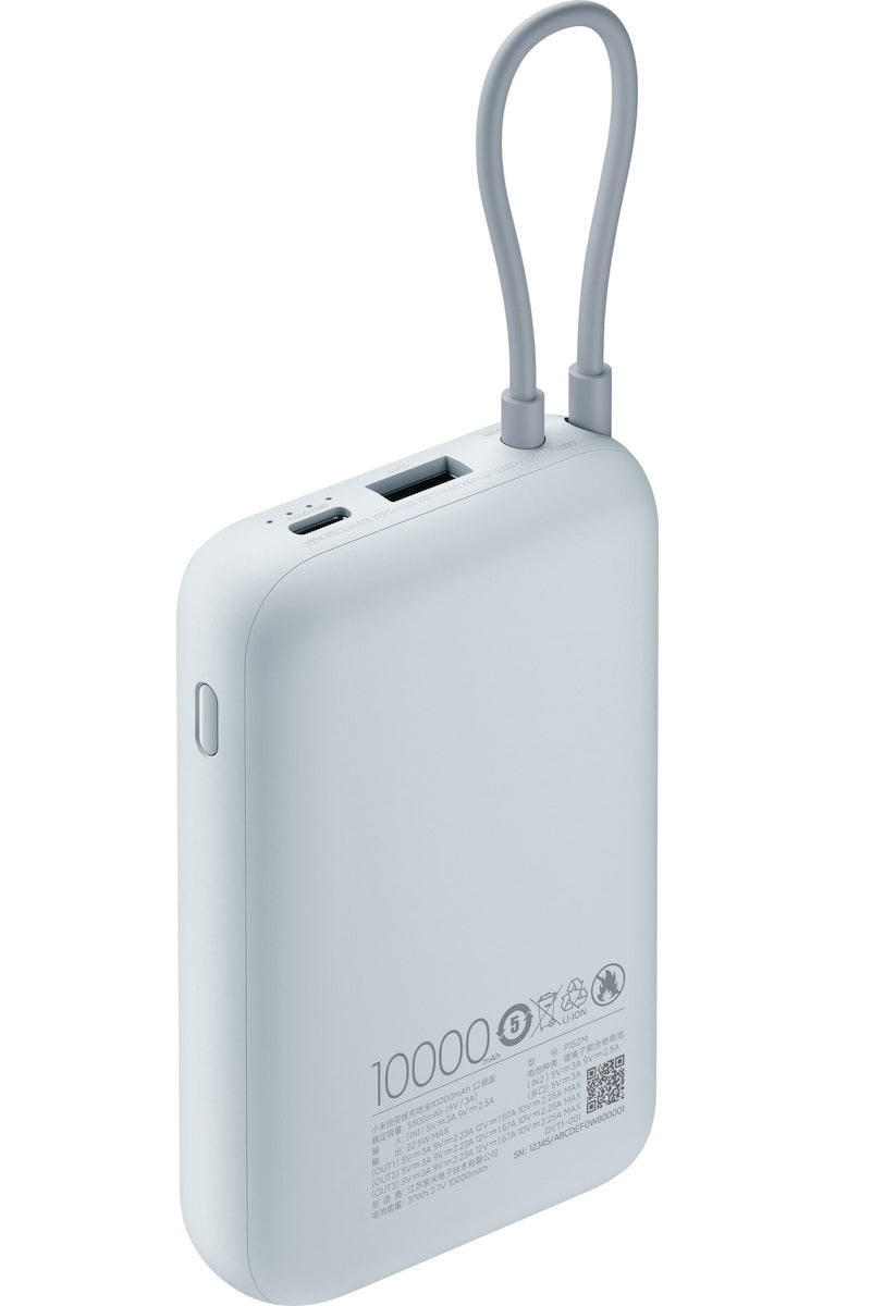 Zewnętrzna bateria Xiaomi Pocket Edition Pro, 10000mAh, 33W, QC + PD, 1 x USB-A - 1 x USB-C, Niebieska BHR9073GL