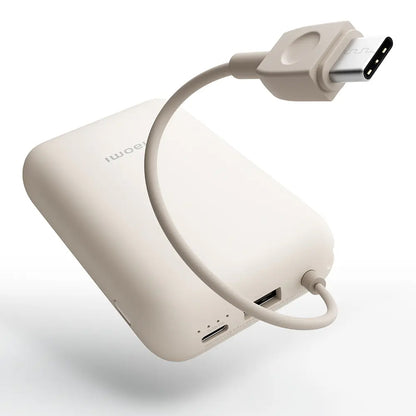 Zewnętrzna bateria Xiaomi Pocket Edition Pro, 10000mAh, 33W, QC + PD, 1 x USB-A - 1 x USB-C, Beżowa BHR9072GL