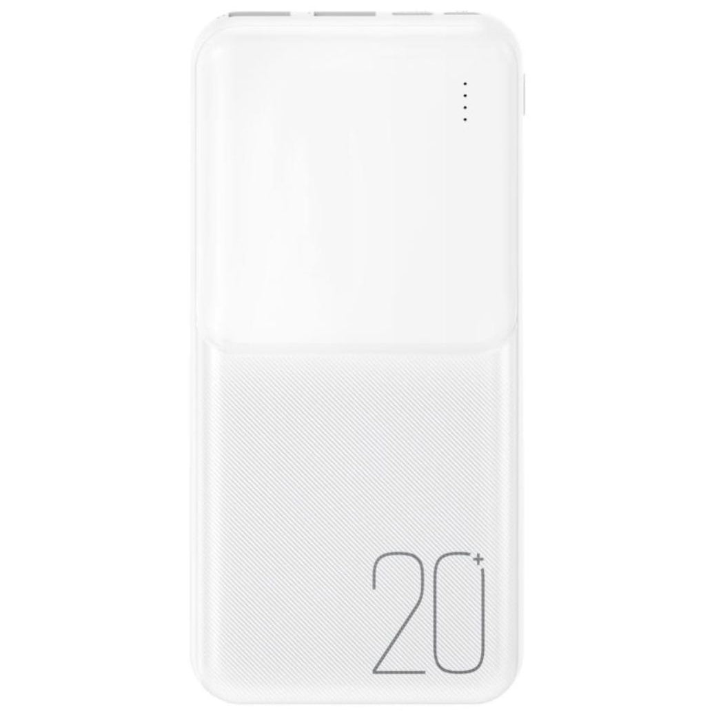 Zewnętrzna bateria XO Design PR252, 20000mAh, 10W, 2 x USB-A, Biała
