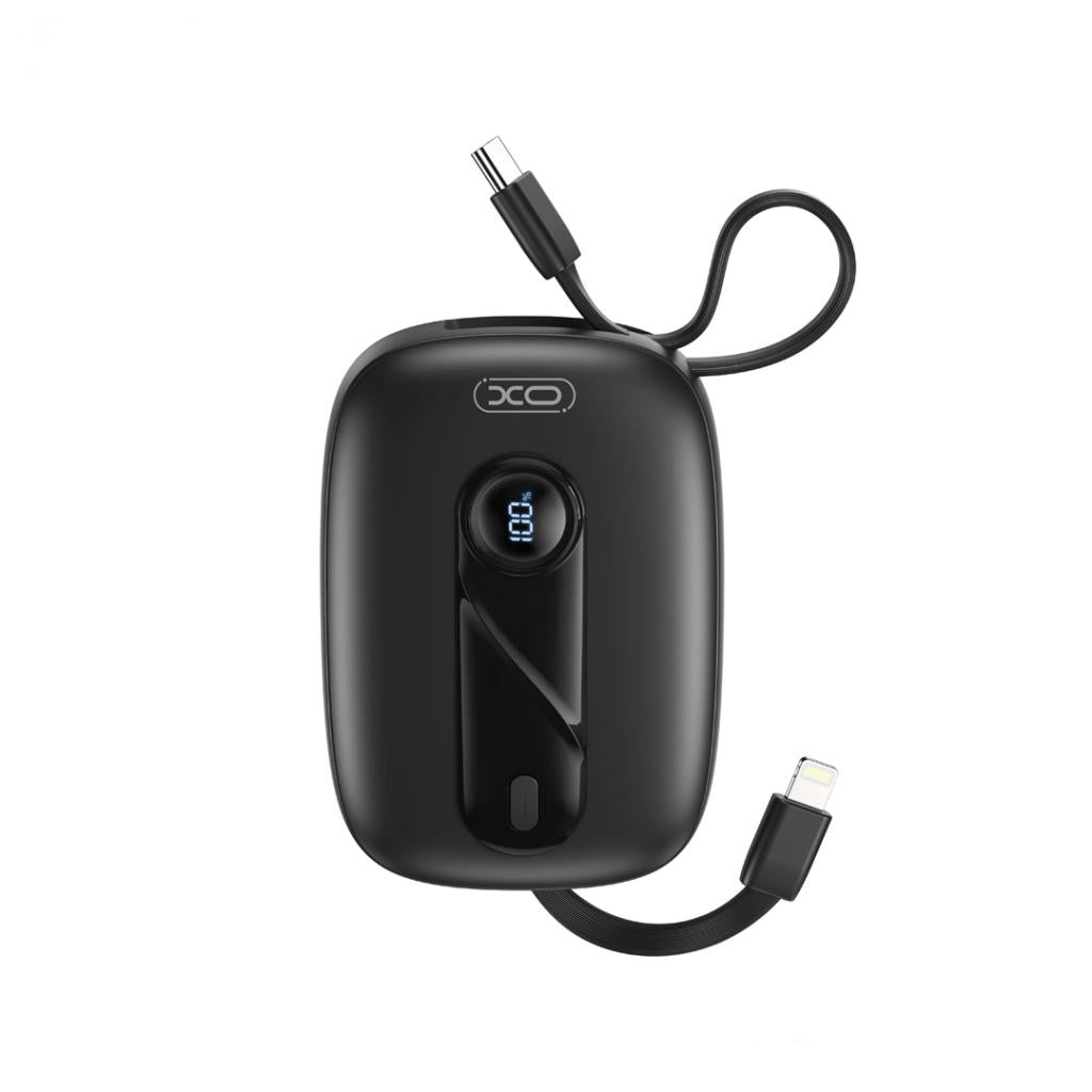 XO Design PR246 External Battery, 10000mAh, 22.5W, PD, 1 x Lightning - 2 x USB-C, Black