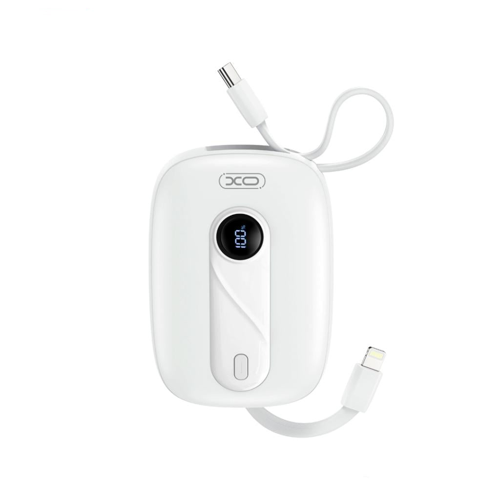 Zewnętrzna bateria XO Design PR246, 10000mAh, 22.5W, PD, 1 x Lightning - 2 x USB-C, Biała