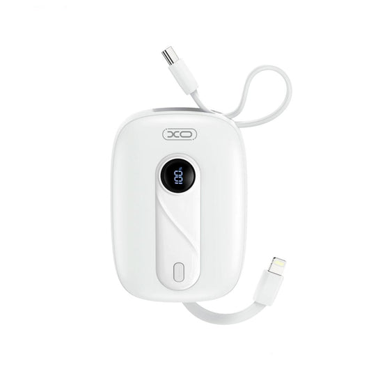 Zewnętrzna bateria XO Design PR246, 10000mAh, 22.5W, PD, 1 x Lightning - 2 x USB-C, Biała