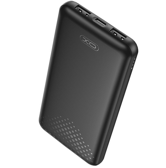 Zewnętrzna bateria XO Design PB312, 10000mAh, 10W, 2 x USB-A, Czarna