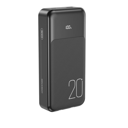 Zewnętrzna bateria XO Design PR249, 20000mAh, 22.5W, QC + PD, 1 x Lightning - 1 x USB-A - 2 x USB-C, Czarna