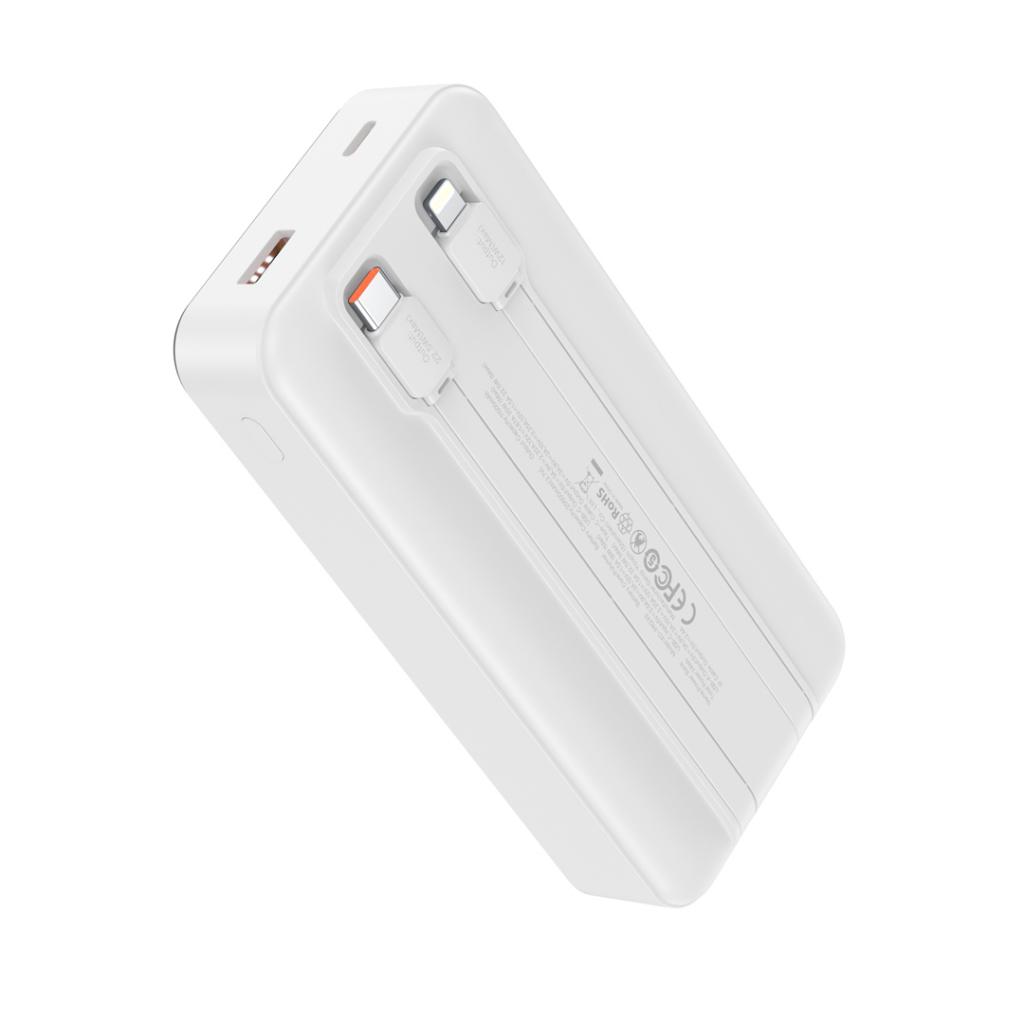 XO Design PR249 External Battery, 20000mAh, 22.5W, QC + PD, 1 x Lightning - 1 x USB-A - 2 x USB-C, White