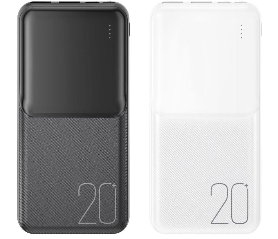 Zewnętrzna bateria XO Design PR252, 20000mAh, 10W, 2 x USB-A, Biała
